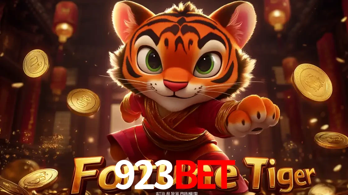 O carismático mascote do jogo de slot Fortune Tiger, um tigre fofo em pose de artes marciais, pronto para trazer sorte e multiplicadores de ganhos no cassino online 923bet.