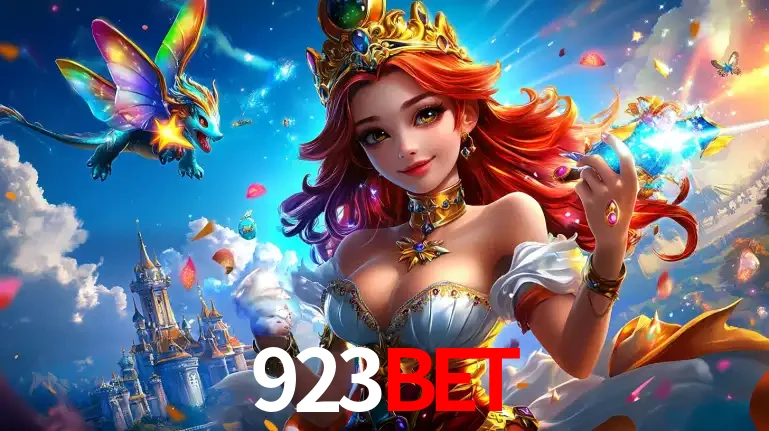 A princesa de um reino de fantasia mágico, com seu pequeno dragão, apresentando um mundo de prêmios encantados nos jogos de caça-níqueis do cassino 923bet.